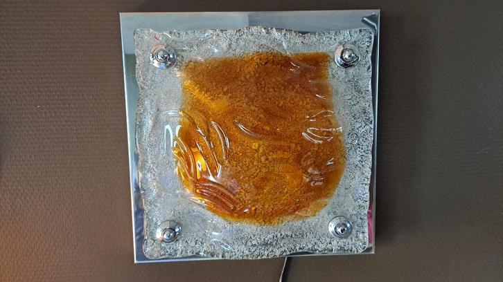 Applique murale par Toni Zuccheri Mazzega. Italie 1970., Maison & Meubles, Lampes | Appliques, Comme neuf, Verre, Métal, Enlèvement