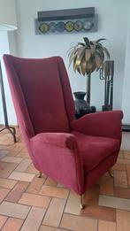 VINTAGE - 2 fluwelen stoelen uit de jaren 60, Gebruikt, Ophalen of Verzenden