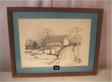 Beau dessin « Ferme avec arbre » - De Gruyter Hugo, Enlèvement ou Envoi