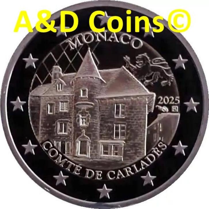Monaco 2 Euro 2025, Postzegels en Munten, Munten | Europa | Euromunten, 2 euro, Monaco, Verzenden