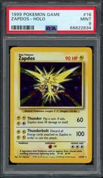 Zapdos Holo PSA 9 - 16/102 - Base Set 1999, Verzenden, Zo goed als nieuw, Losse kaart, Foil