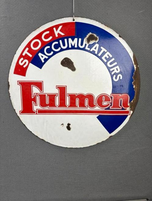 Fulmen accu emaille reclamebord EAS France 55 cm, Verzamelen, Merken en Reclamevoorwerpen, Reclamebord, Ophalen