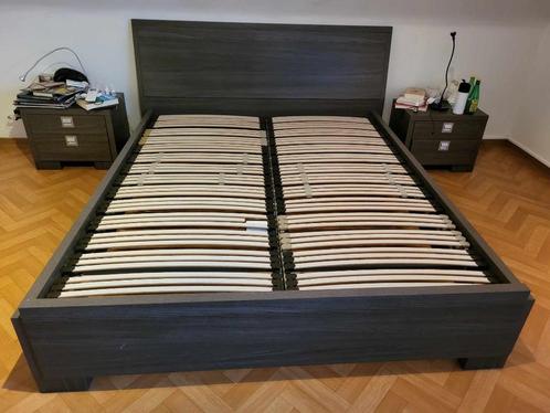 Houten bed 160 x 200m, Huis en Inrichting, Slaapkamer | Bedden, Gebruikt, Tweepersoons, 160 cm, 200 cm, Hout, Ophalen