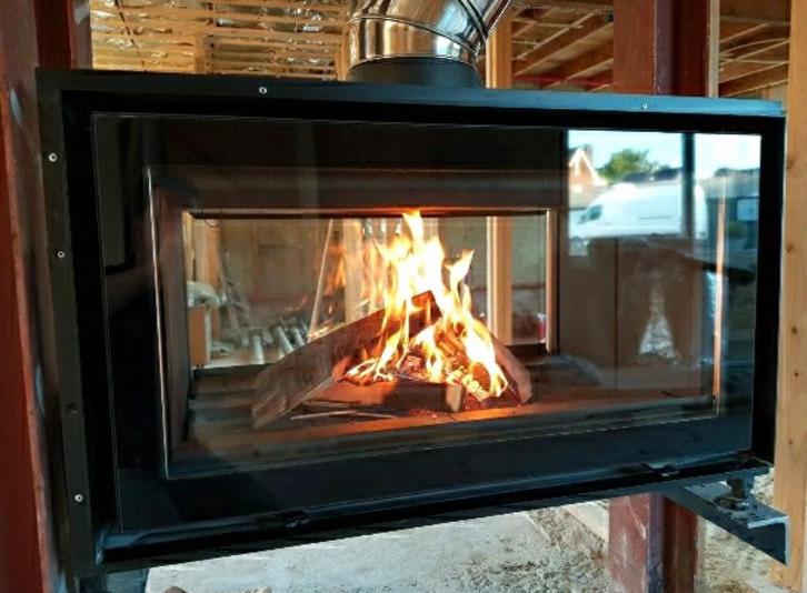 Doorkijkhaard/ Tunnelhaard van M-Design type Venus V23 850 D, Huis en Inrichting, Haarden, Nieuw, Houthaard, Ophalen of Verzenden