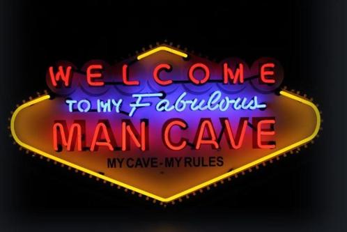 Welcome to my fabulous mancave neon en veel andere USA neons, Collections, Marques & Objets publicitaires, Neuf, Table lumineuse ou lampe (néon)