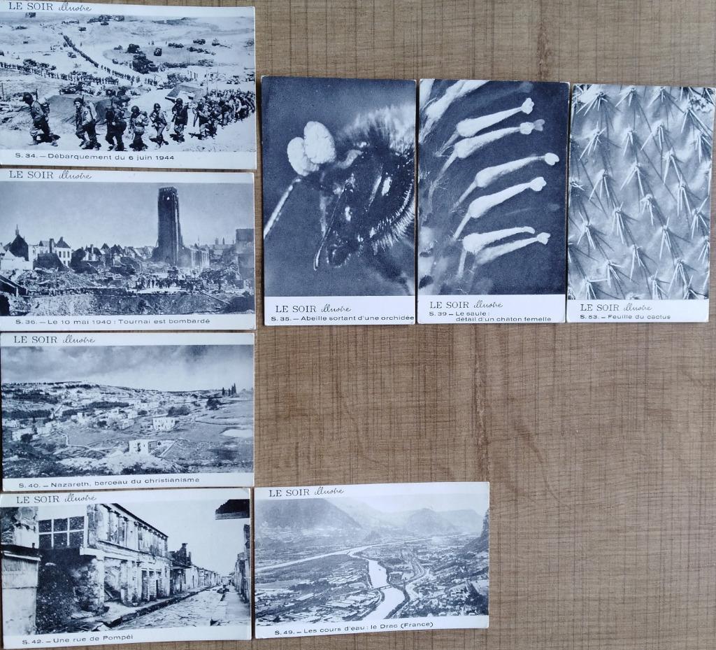 8 fotoprenten reeks Le Soir illustré, Collections, Enlèvement ou Envoi, Utilisé, Autres sujets/thèmes, Gravure