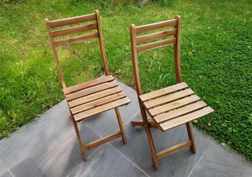Tuinstoelen, opvouwbaar donkerbruin (x2) beschikbaar voor biedingen