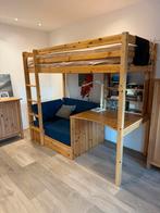 Hoogslaper + bureau + zetel = logeerbed jongen/meisje, Kinderen en Baby's, Ophalen, Zo goed als nieuw, Hoogslaper