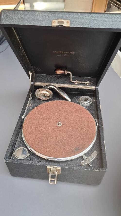 Gramophone Superphone, 116, fabriqué en Belgique, 1930/40, TV, Hi-fi & Vidéo, Tourne-disques, Utilisé, Tourne-disque, Autres marques