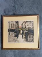 Kunstwerk van Brakely rivier met pont, Antiquités & Art, Art | Lithographies & Sérigraphies, Enlèvement