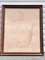 eau forte jeune fille signe jean baptiste valadie, Antiquités & Art, Enlèvement ou Envoi