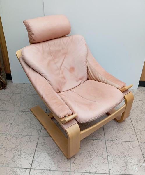 Kroken fauteuil NELO zetel Ake Fribytter relaxzetel, Huis en Inrichting, Fauteuils, Gebruikt, Hout, Leer, Ophalen