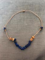 Prachtige ketting gemaakt van Lapis Lazuli en gouden parels, Handtassen en Accessoires, Kettingen, Ophalen of Verzenden, Blauw