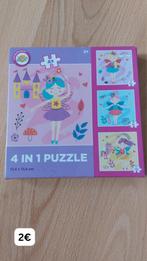 4 puzzels prinsessen 4 6 9 12 stuks, Ophalen of Verzenden, Minder dan 10 stukjes, Gebruikt, 2 tot 4 jaar