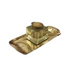 Art Nouveau Inktpot op Messing Schaaltje, Ophalen of Verzenden