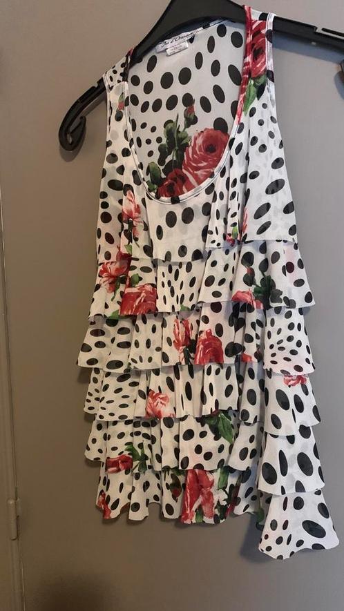 Tanktop met ruches, maat 42, Kleding | Dames, Topjes, Zo goed als nieuw, Wit, Ophalen of Verzenden