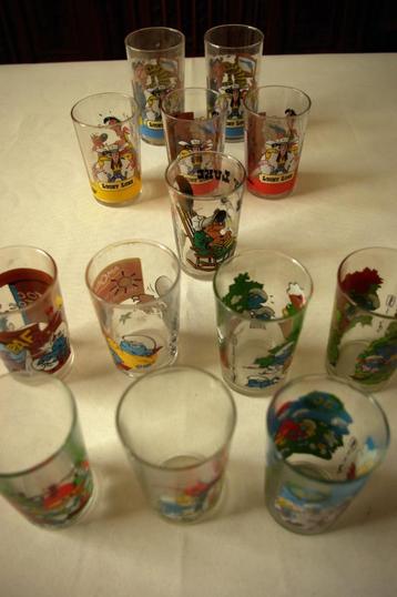 Série de 13 verres BD Amora lot C Schtroumpfs & Lucky Luke ! beschikbaar voor biedingen