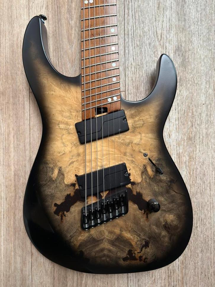 Legator N7FOD in Jupiter Burst (California Buckeye Burl top), Muziek en Instrumenten, Snaarinstrumenten | Gitaren | Elektrisch