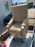 Elektrische leder Relax zetel met uitstap functie, Huis en Inrichting, Fauteuils, Ophalen, Gebruikt, Leer