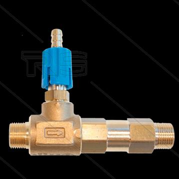 Messing Schuiminjector Blauw 2.1mm Met Regelknop beschikbaar voor biedingen