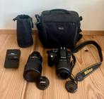 Nikon D3200 DSLR Set – 18-55mm + 55-300mm VR + oplader + tas, Ophalen, Zo goed als nieuw, Compact, Nikon