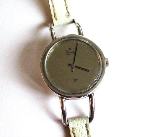 Vintage HENO watch Swiss zilveren 800 dameshorloge uit 60-70, Handtassen en Accessoires, Antieke sieraden, Zilver, Ophalen of Verzenden