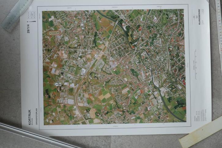 Orthofoto (luchtfoto) 1990 kleur 29/1/1 Ledegem-St-El-Winkel, Verzamelen, Overige Verzamelen, Zo goed als nieuw, Ophalen of Verzenden