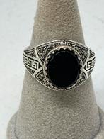 Zilveren Ring met Onyx - Heren, Bijoux, Sacs & Beauté, Bagues, Neuf, Avec pierre précieuse, Homme, Argent