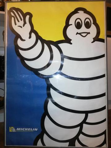 leuke grote vintage Michelin Bibendum poster in kader