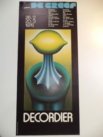 VTG 1976 affiche litho DECORDIER galerie De Greef Brussel beschikbaar voor biedingen