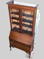 Antieke Engelse bureau met vitrine., Antiek en Kunst, Ophalen