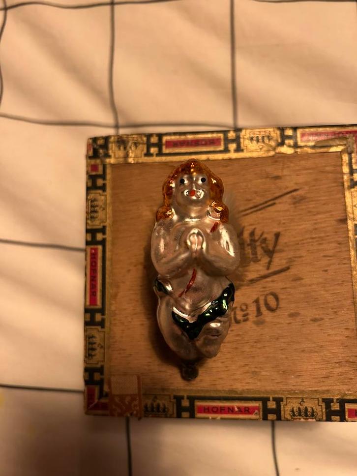 Zeldzame vintage kerstengel kerstbal met vleugels, Divers, Noël, Comme neuf, Enlèvement ou Envoi