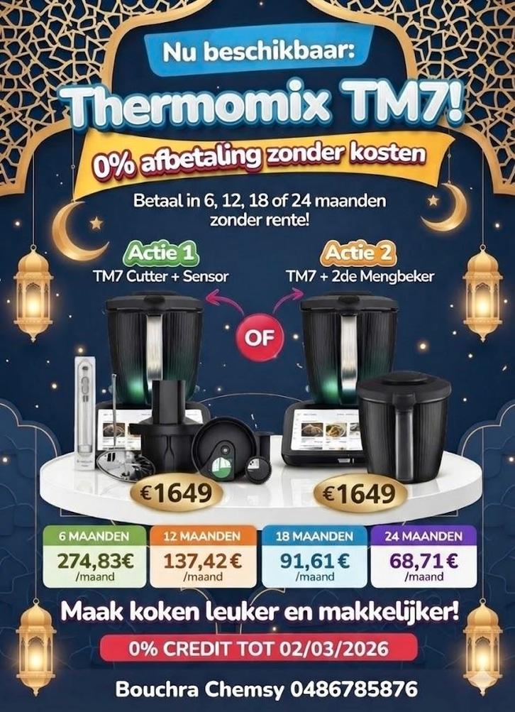 68 Euro Thermomix TM7 cutter+ + sensor // 2eme bol, Electroménager, Mélangeurs de cuisine, Neuf, 2 à 3 litres, 3 vitesses ou plus