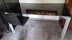 gratis :tafel met glazen blad, Huis en Inrichting, Tafels | Eettafels, Ophalen, Gebruikt, 50 tot 100 cm, Vijf personen of meer