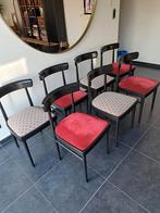 Lot de 7 chaises bistrot, Ophalen, Gebruikt, Rood, Stof