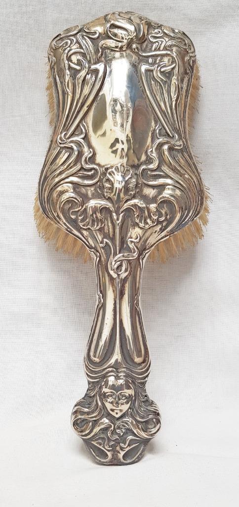 Art Nouveau zilveren haarborstel., Antiek en Kunst, Antiek | Zilver en Goud, Ophalen of Verzenden