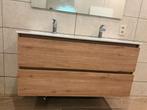 Meuble suspendu salle de bain double évier + miroir, Maison & Meubles, Meuble lavabo, Comme neuf, 100 à 150 cm, Enlèvement