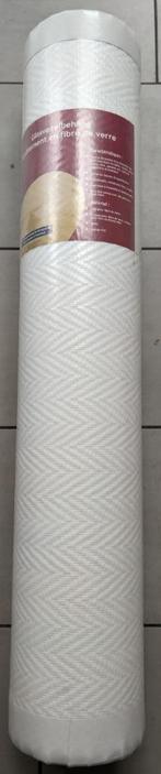 Rouleau 50m fibre de verre motif chevron, Huis en Inrichting, Stoffering | Behang, Chevron, Wit, Ophalen, 50 tot 75 m²