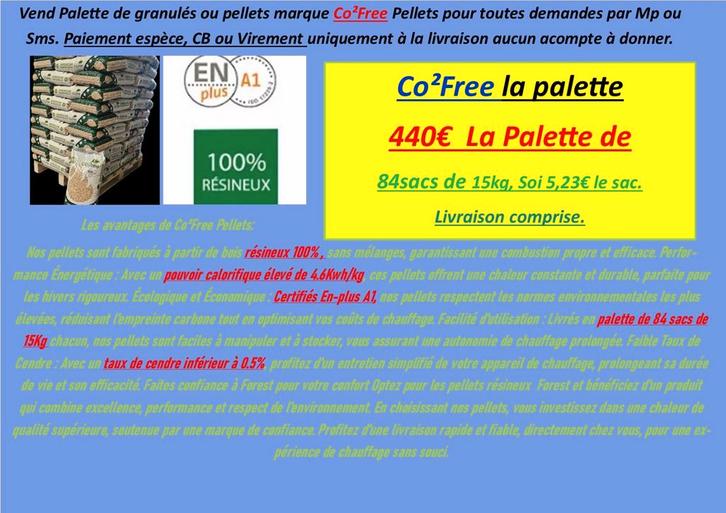 Palette Pellet 100% résineux paiement à la livraison, Jardin & Terrasse, Bois de chauffage, Autres essences de bois, 6 m³ ou plus