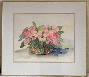 SCHILDERIJ MAND MET BLOEM 70X80 cm beschikbaar voor biedingen