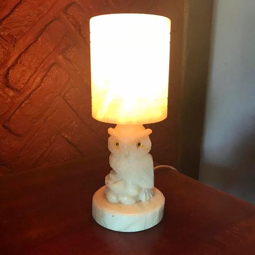 Vintage tafellamp marmer uil, Huis en Inrichting, Lampen | Tafellampen, Gebruikt