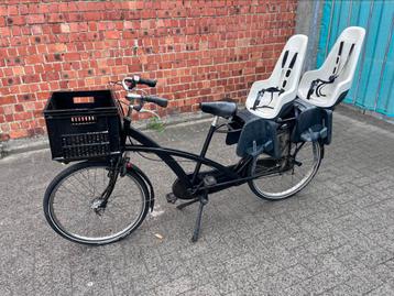 Cargo bike tweeling fiets transport fiets bakfiets, Fietsen en Brommers, Ophalen, 2 zitjes, Zo goed als nieuw, Versnellingen
