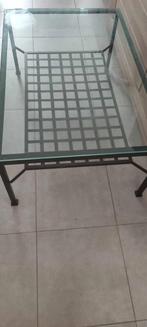 Table basse moderne en fer forgé 120x80x50 LxPxH, Comme neuf, Rectangulaire, Enlèvement, Verre