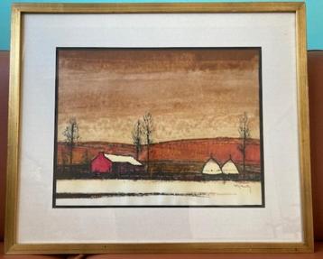 Schilderij-Staf Beerten-Herfst-Boerderij-Hooimijt-Bomen-mooi beschikbaar voor biedingen