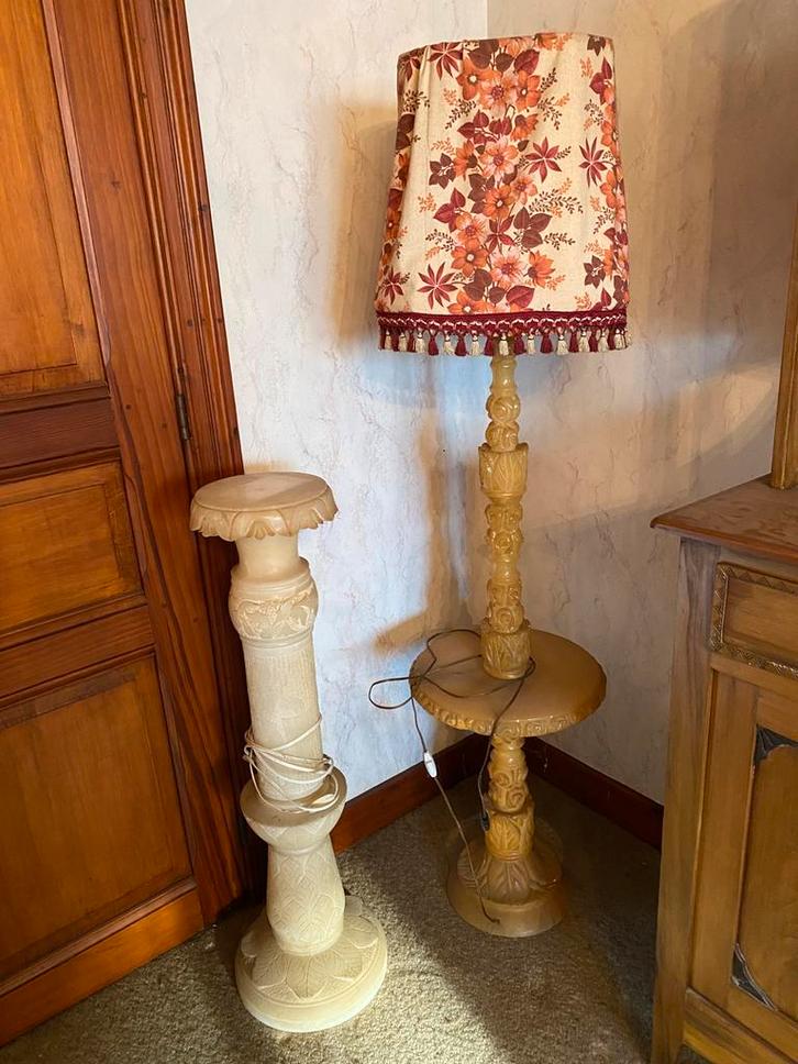 Lampe avec pose verres et aba-jour ou pied lumineux, Huis en Inrichting, Lampen | Tafellampen, Gebruikt, Overige materialen, Ophalen