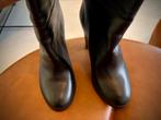 Zwarte ledere laarzen - 36, Kleding | Dames, Schoenen, Zo goed als nieuw, Zwart, Ophalen