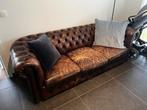 Zetel type chesterfield, Ophalen, Gebruikt, Driepersoons, Leer