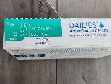 90 Lentilles Dailies AquaComfort PLUS -2.50 beschikbaar voor biedingen