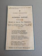 Dupont Van Vlemmeren Dendermonde 1942 1943 kind, Verzamelen, Bidprentjes en Rouwkaarten, Ophalen of Verzenden