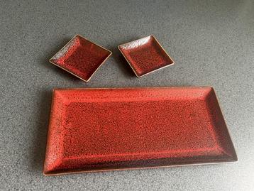 M.Style Japanese Table Wear - 3 pcs - Red - Ceramic - NEW !  beschikbaar voor biedingen